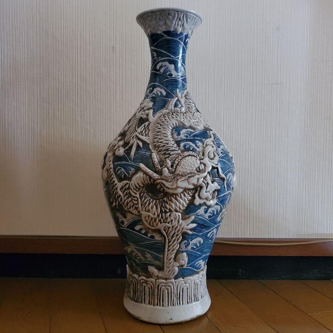 中国古玩　大清乾隆年製　龍紋様　花瓶