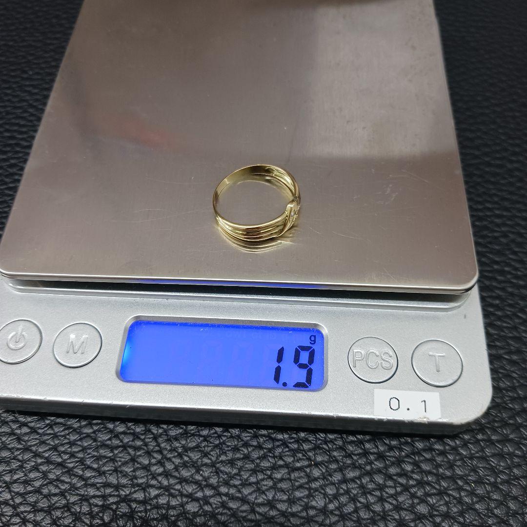 (B010604) K18 YG リング 指輪 約13号 ダイヤモンド