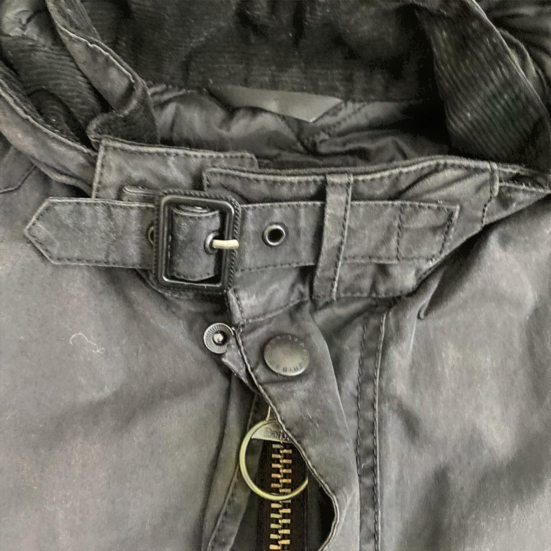 BARBOUR インターナショナル　M レア　ブラック　フード付き　オイルド