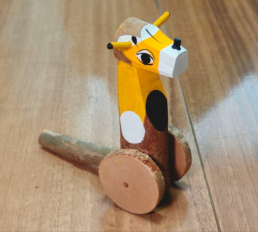 杵島山一刀彫　大八車　犬