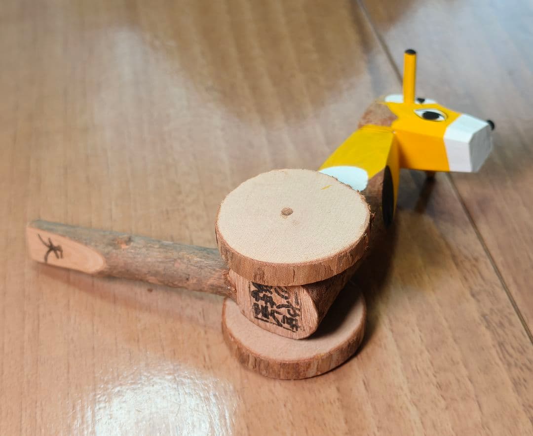 杵島山一刀彫　大八車　犬