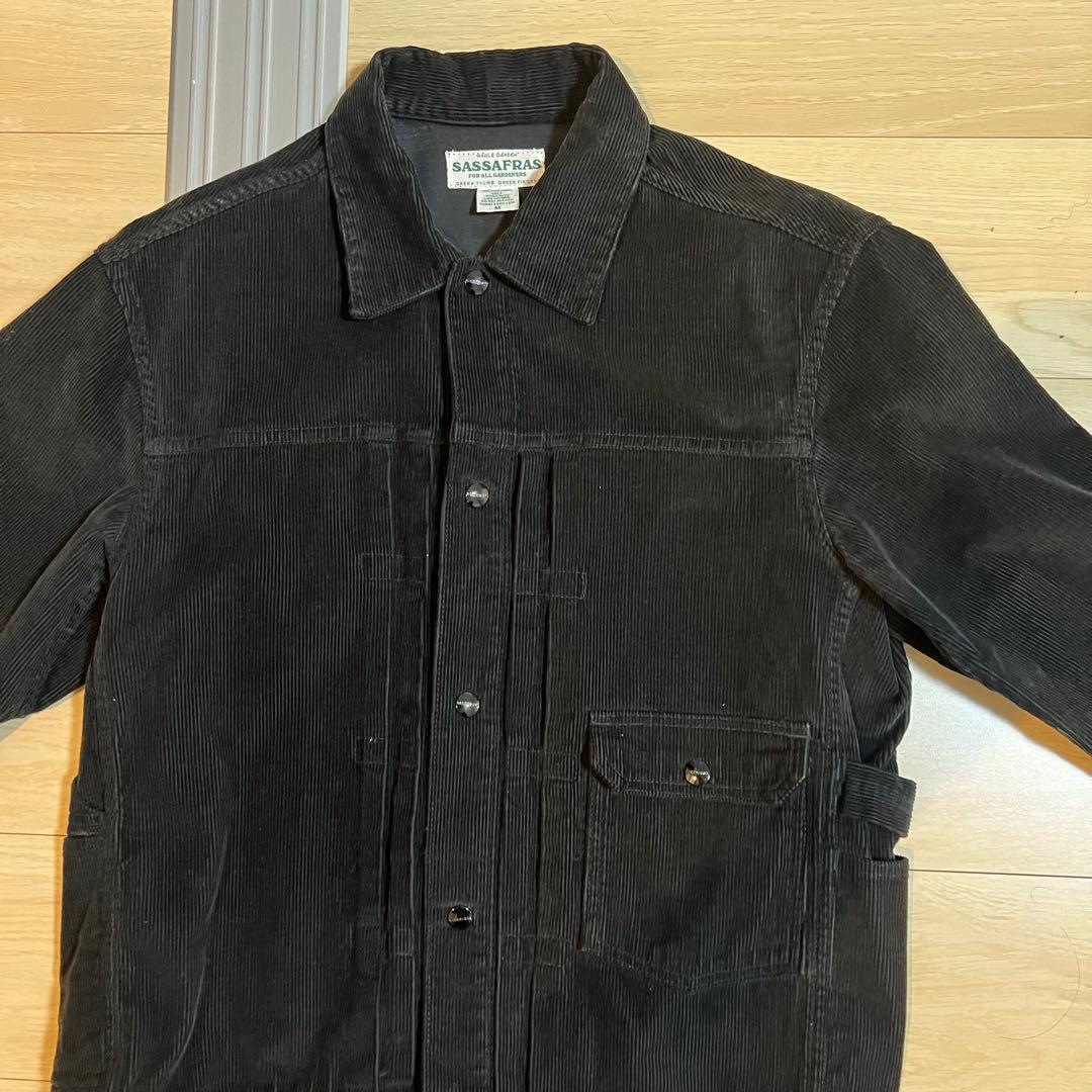 【美品】SASSAFRAS ブラック コーデュロイジャケット