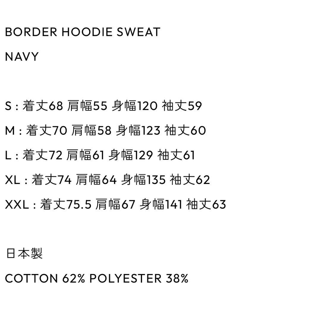 トップス ennoy 2025AW BORDER HOODIE SWEAT NAVY M