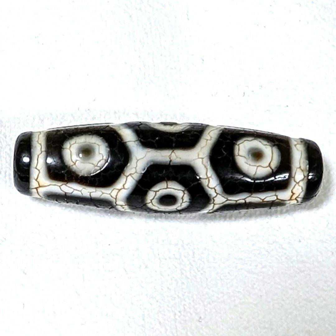 亀甲長寿九眼天珠（西蔵・老礦・龍紋）