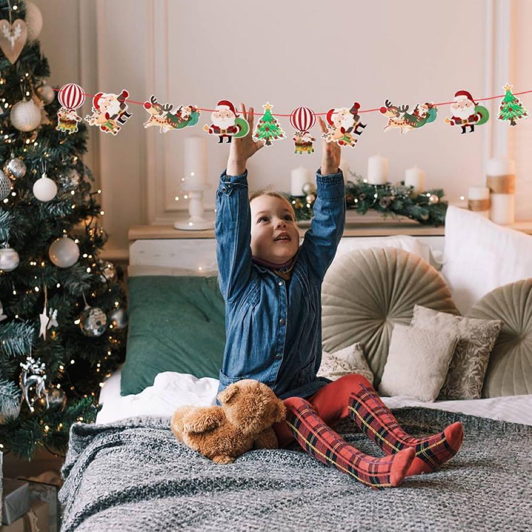 クリスマスバナー 旗 ハンギングバンティング、メリークリスマスバナー