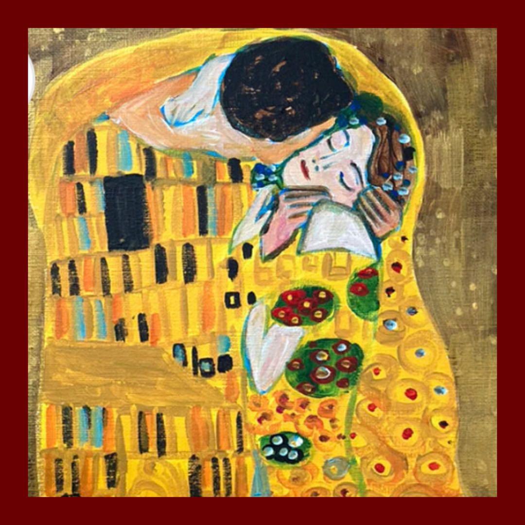 目玉商品　現地購入純金23KTグスタフ・クリムトイタリア製額　直径27.5cm