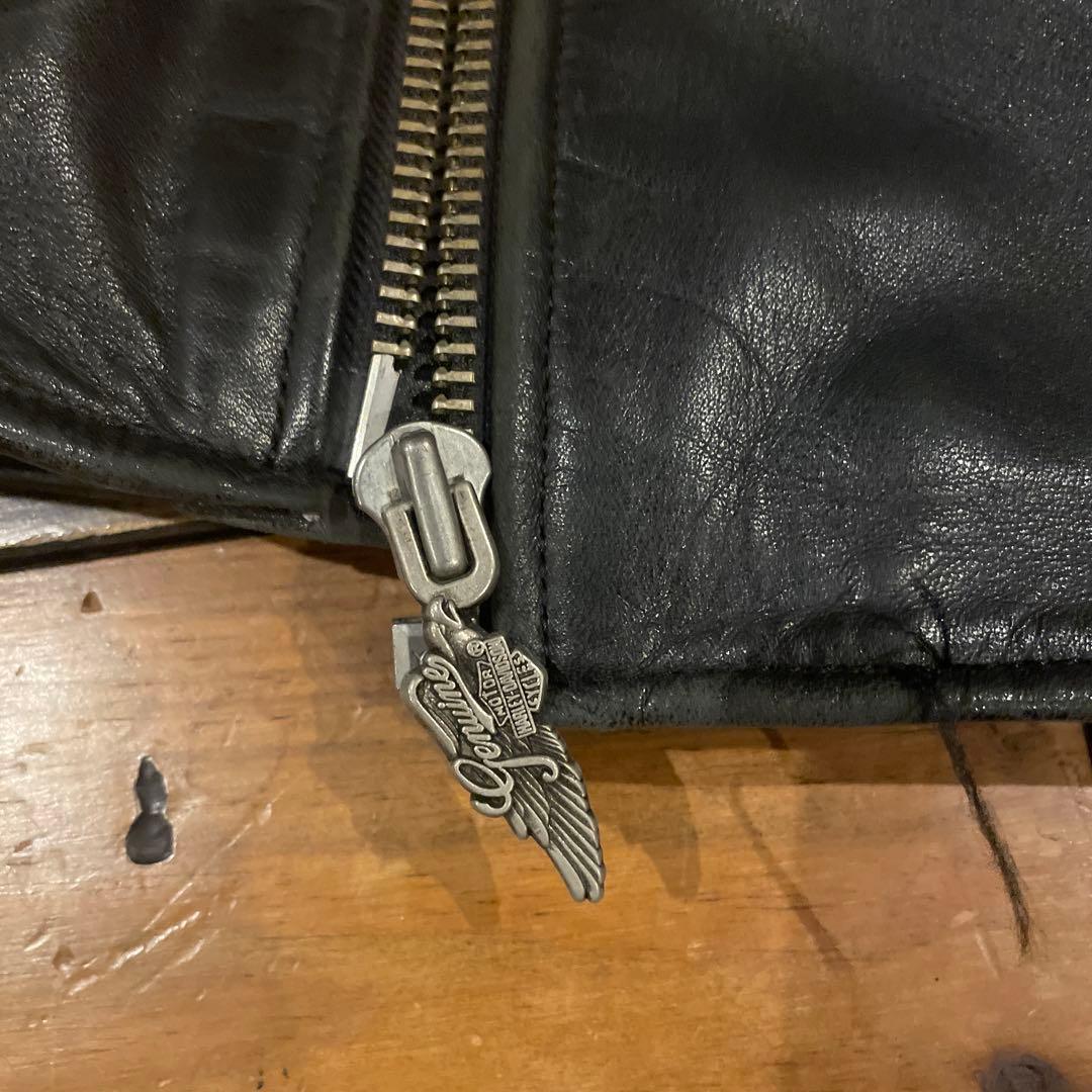 Herley Davidson黒 シングルライダース レザージャケット