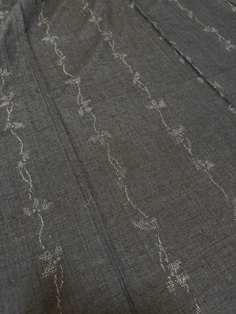 【極上美品】重要無形文化財 本場結城紬「結」地機 藍結城「本愛染 極上100亀甲