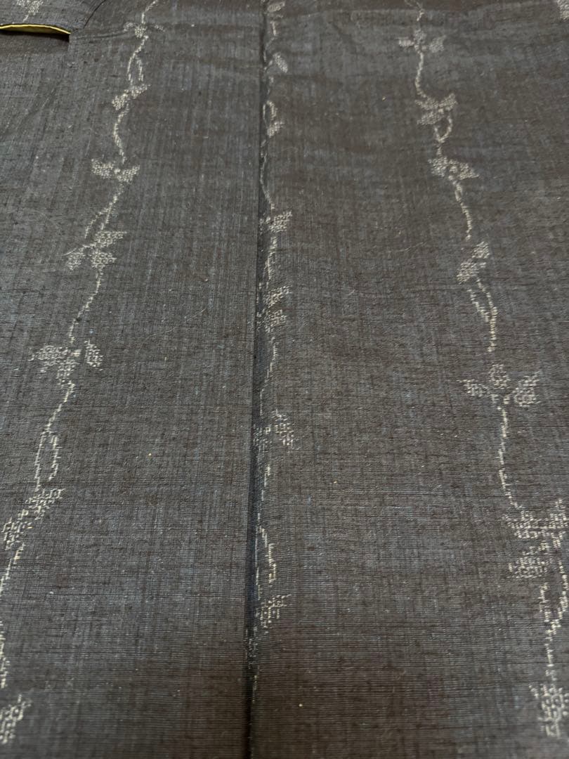 【極上美品】重要無形文化財 本場結城紬「結」地機 藍結城「本愛染 極上100亀甲