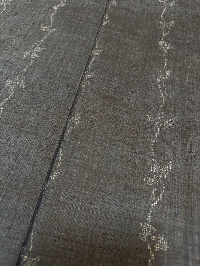 【極上美品】重要無形文化財 本場結城紬「結」地機 藍結城「本愛染 極上100亀甲