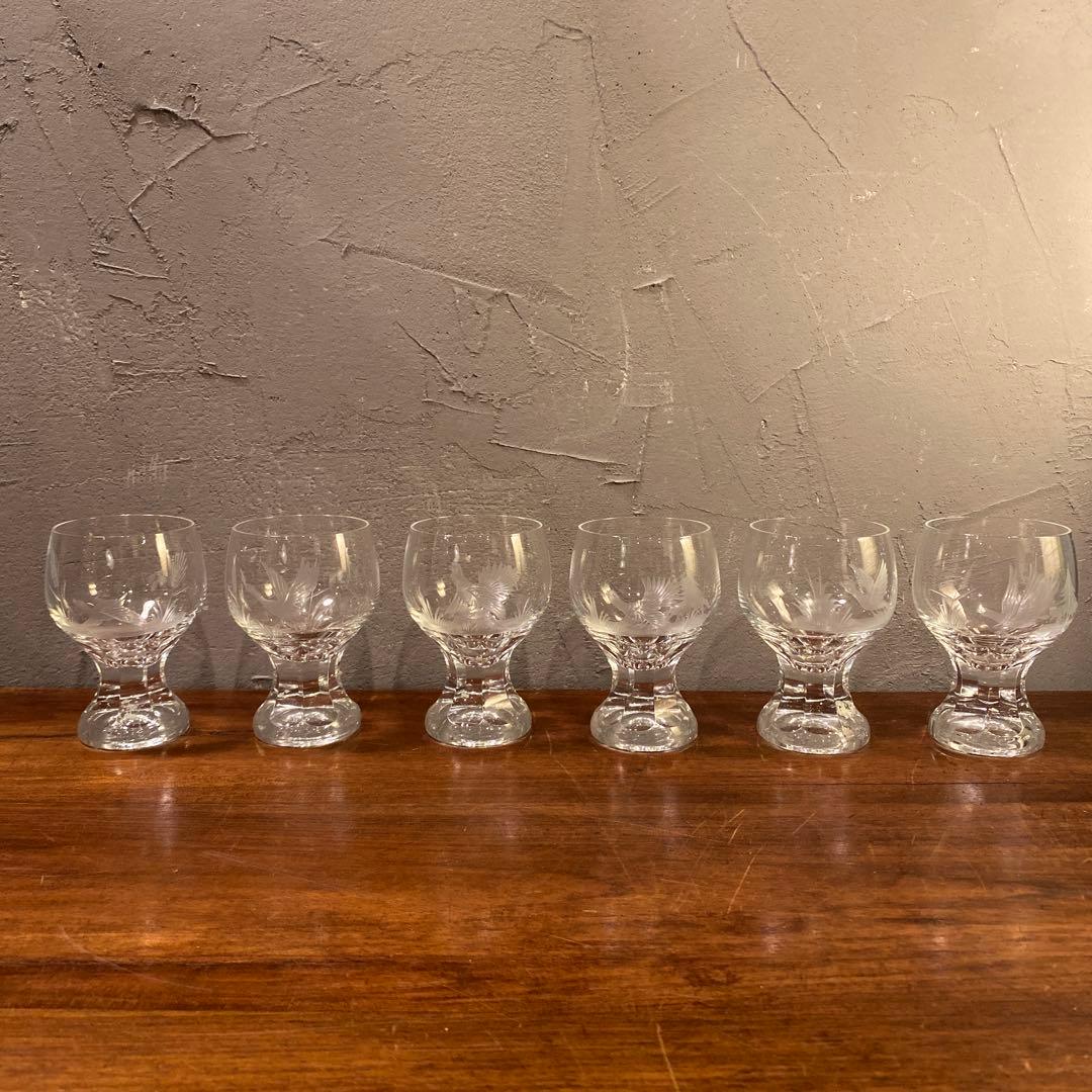 ボヘミアグラス リキュール ワイングラス 6点セット 鳥柄