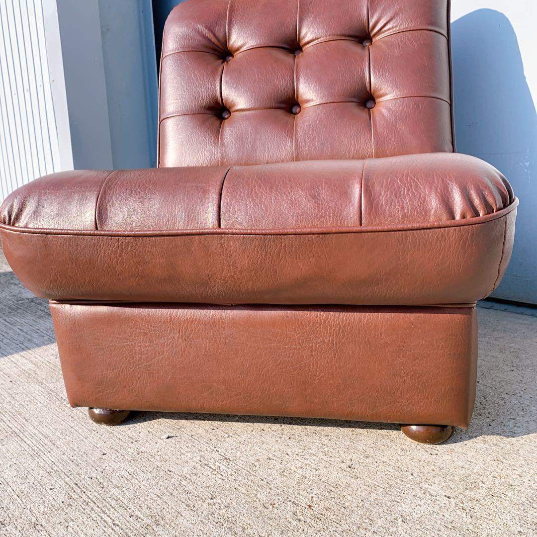 【送料無料】Karimoku カリモク 本革レザー 2人掛けソファ 昭和レトロ