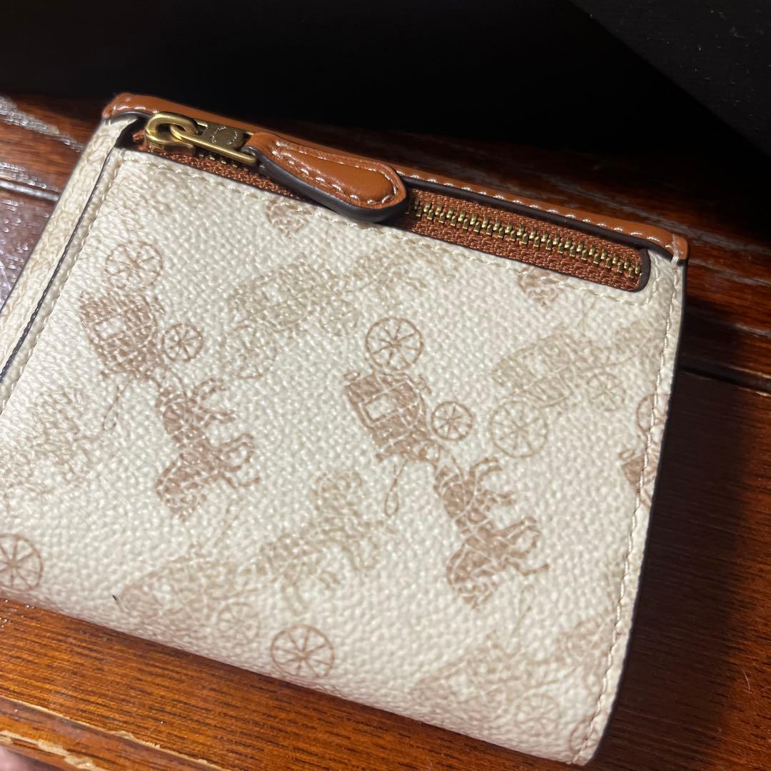 COACH 三つ折り財布 ブラウン/ベージュ