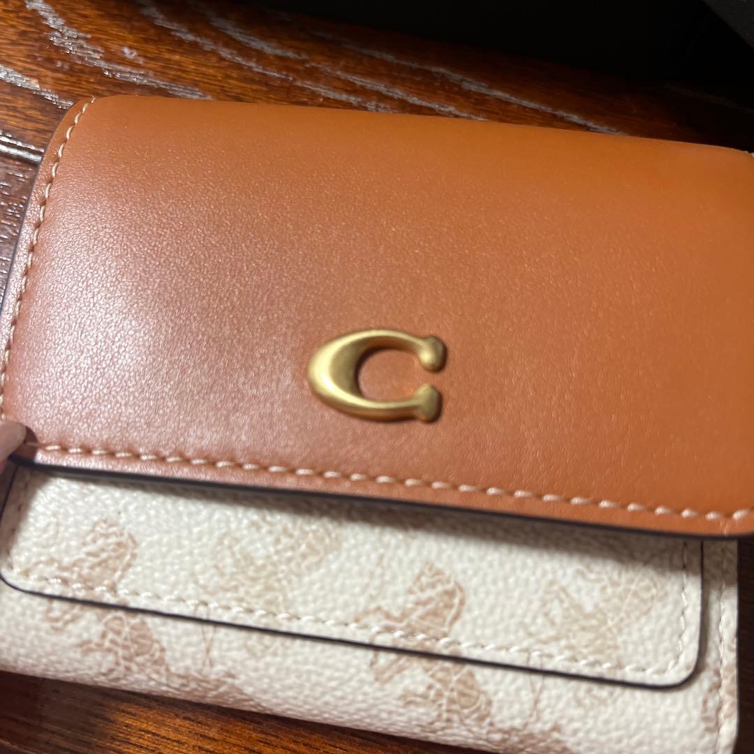 COACH 三つ折り財布 ブラウン/ベージュ