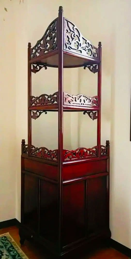 〜momo〜飾棚【シノワズリ】猫脚コーナーキャビネット