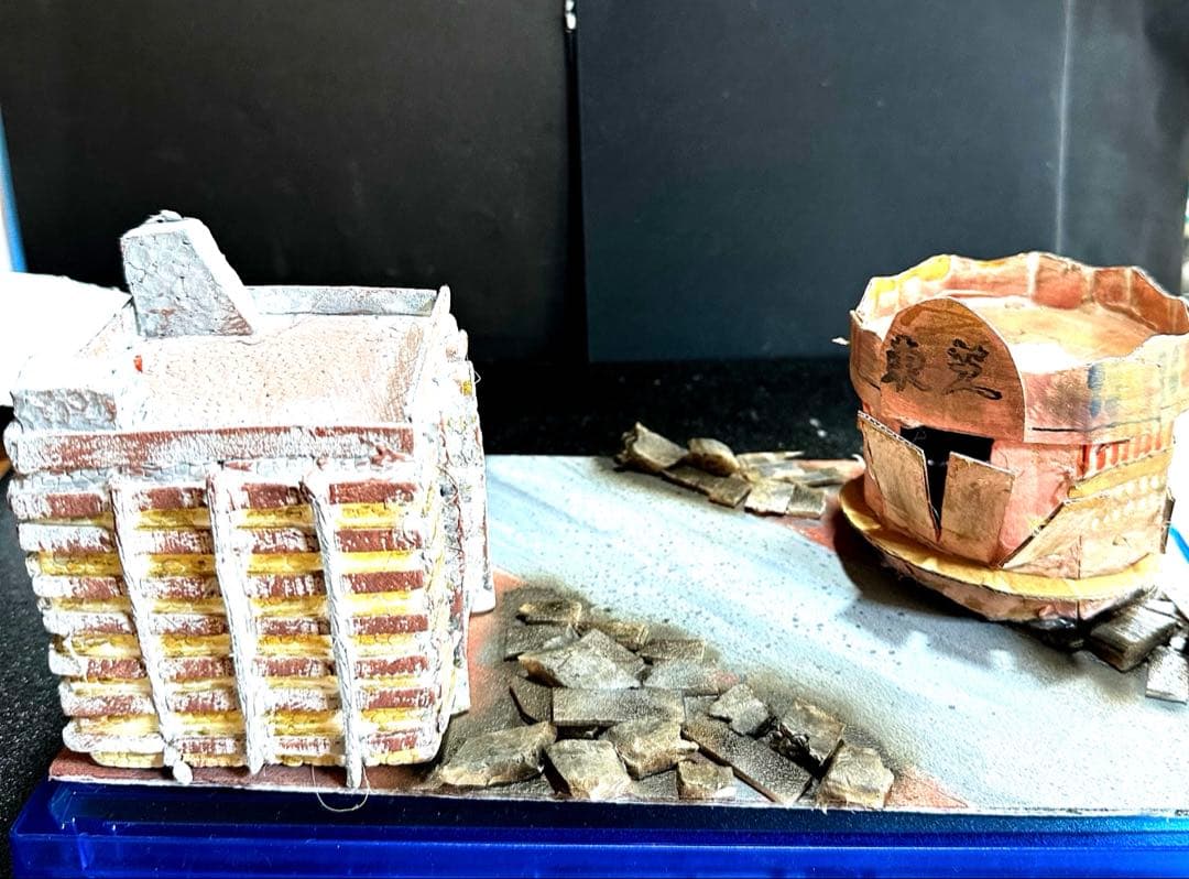 TMKゴジラ２０２３プラモデル組み立て完成品、銀座ジオラマセット