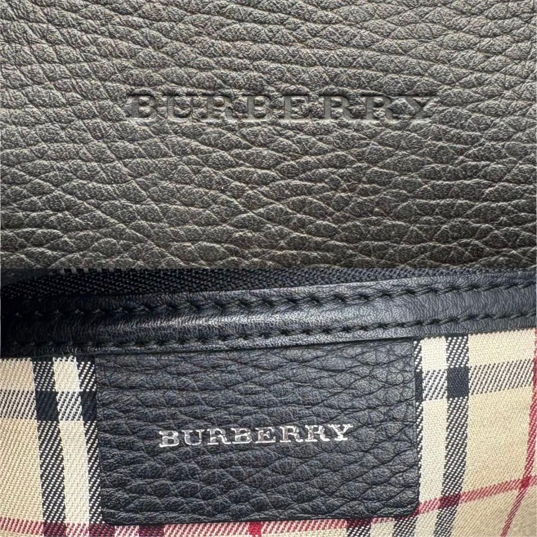 美品 BURBERRY バーバリー ハンドバッグ ノバチェック　レザー　ブラック