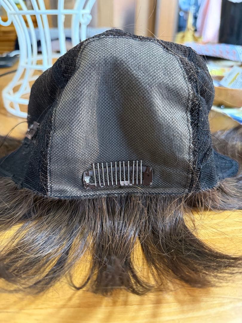 ブラウンショートウィッグ 自然なストレートヘア