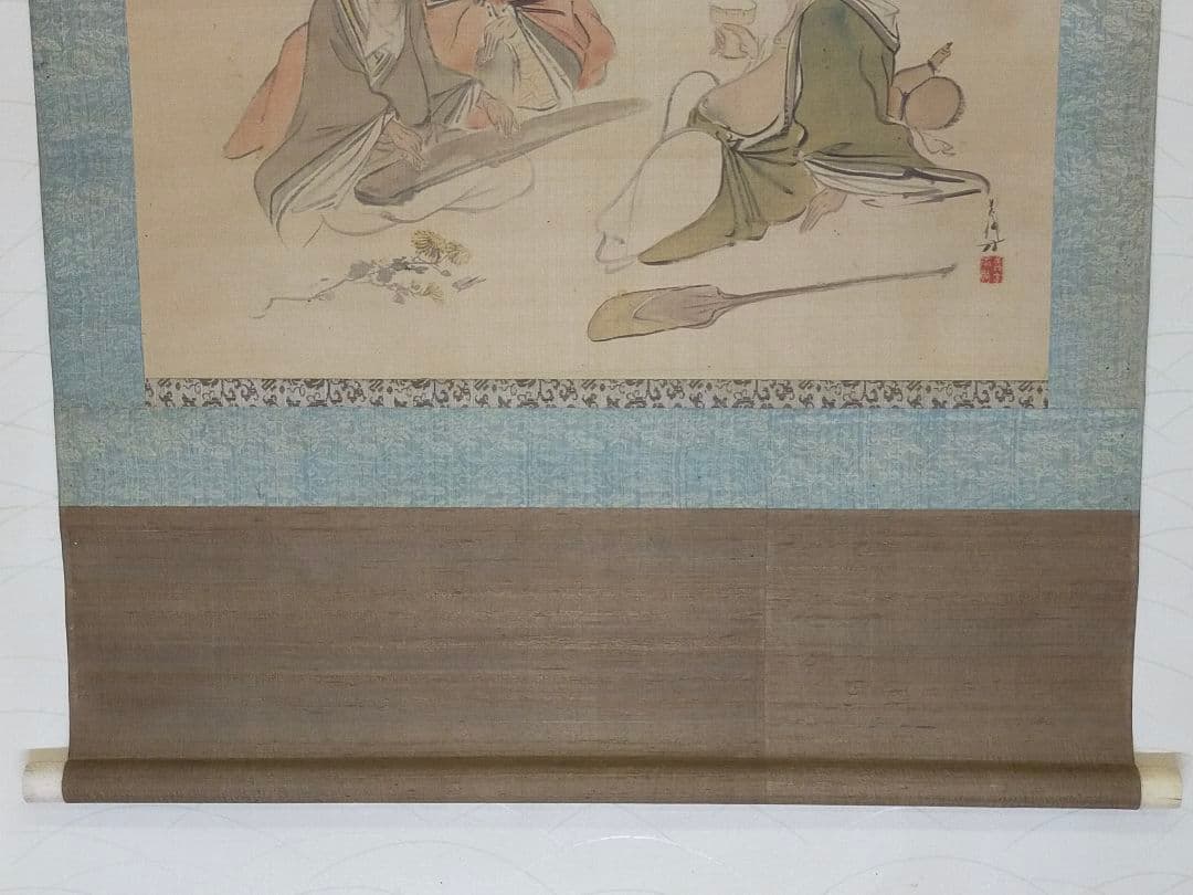 ♥とても古い　掛軸　【義方】　人物画　掛け軸　骨董　古玩　中国