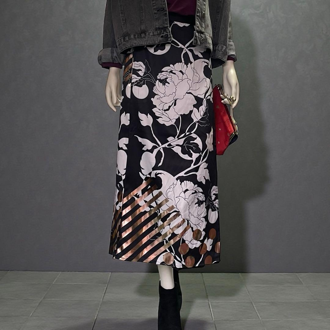 【新品未使用】倭ものやカヤ　耀う牡丹袴風パンツ　ブラック