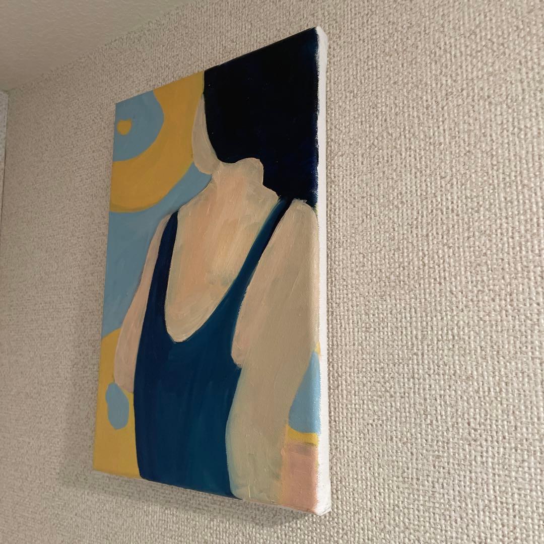 油絵　[月下の水着]   アート　インテリア　美術品