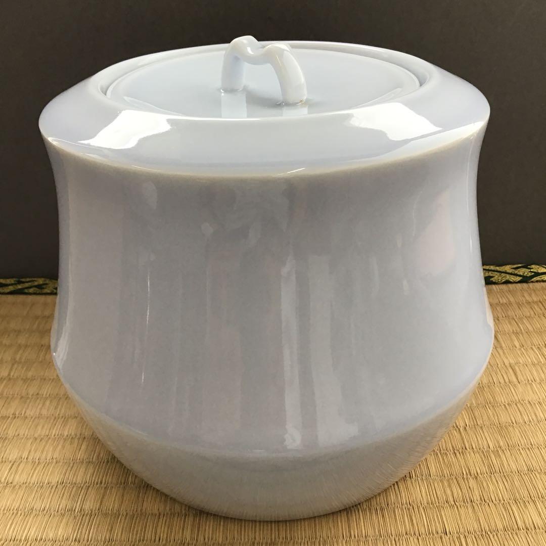 茶道具　天晴釉水指　素山窯　長江惣吉(曜変天目で有名作家)栞　共箱　S178MS