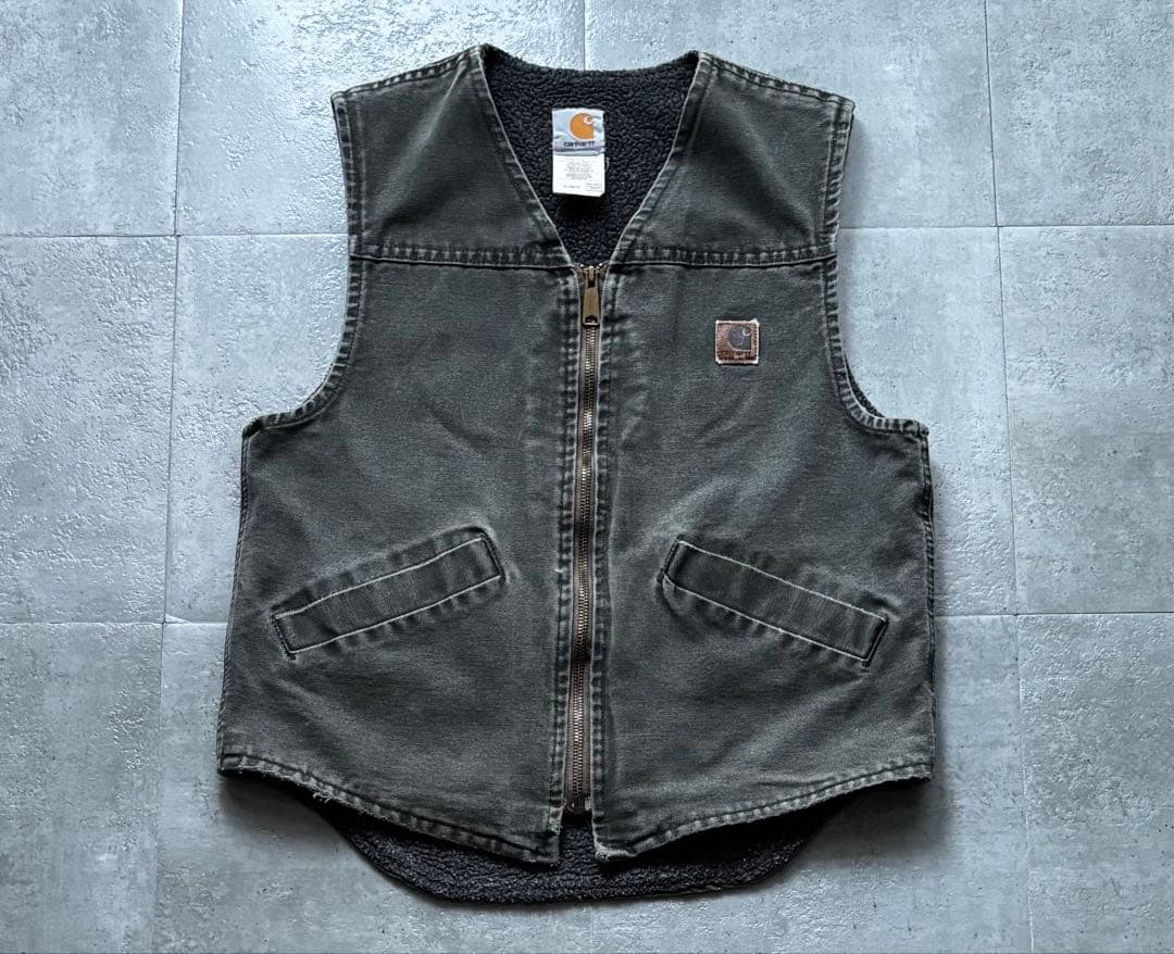 USA製　カーハート　ダックベスト　V13MOS モス　Sサイズ　ヴィンテージ