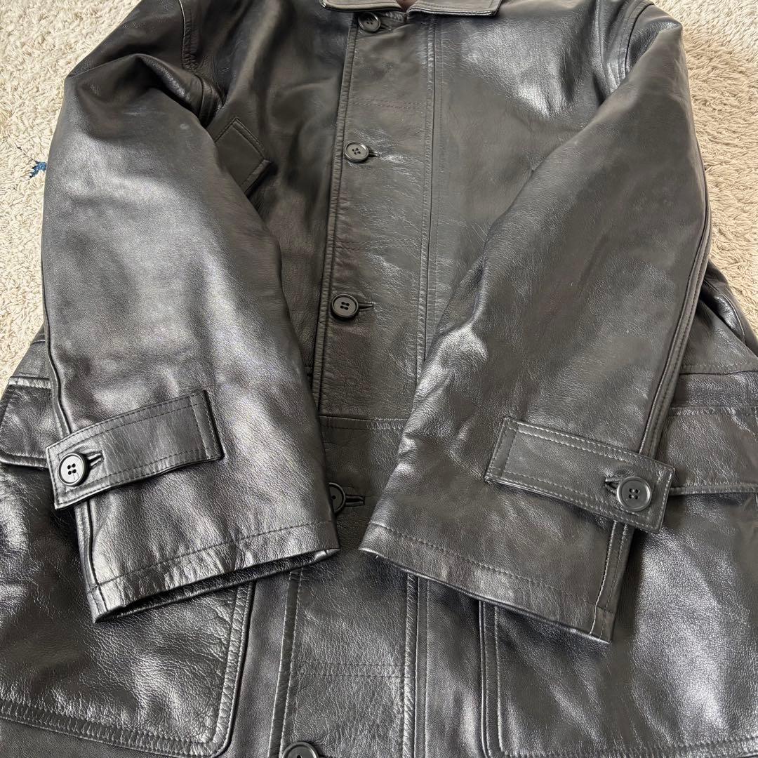 【本革✨】ポールスミス　レザーコート　ラムレザー　羊革　ロング　ブラック　黒