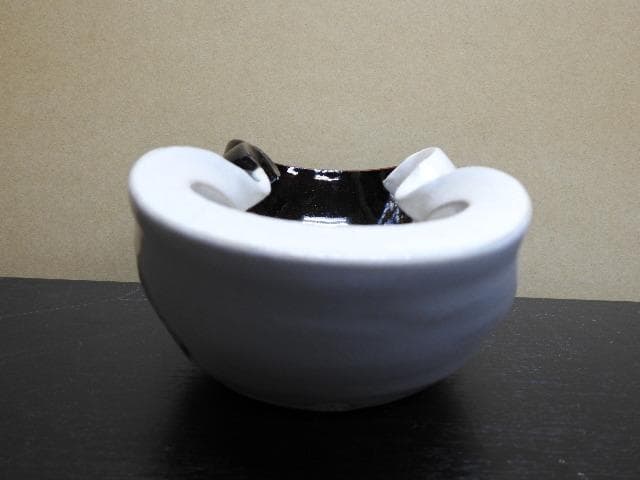 清水卯一　二彩灰皿　共箱　MA１５６