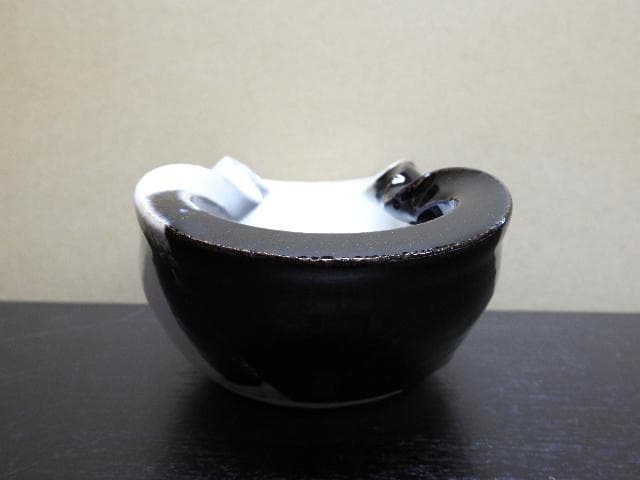 清水卯一　二彩灰皿　共箱　MA１５６