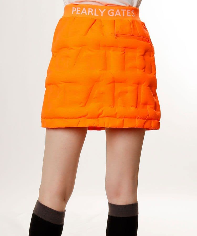 PEARLY GATES極暖ダウン素材 オレンジ キルティングスカート００