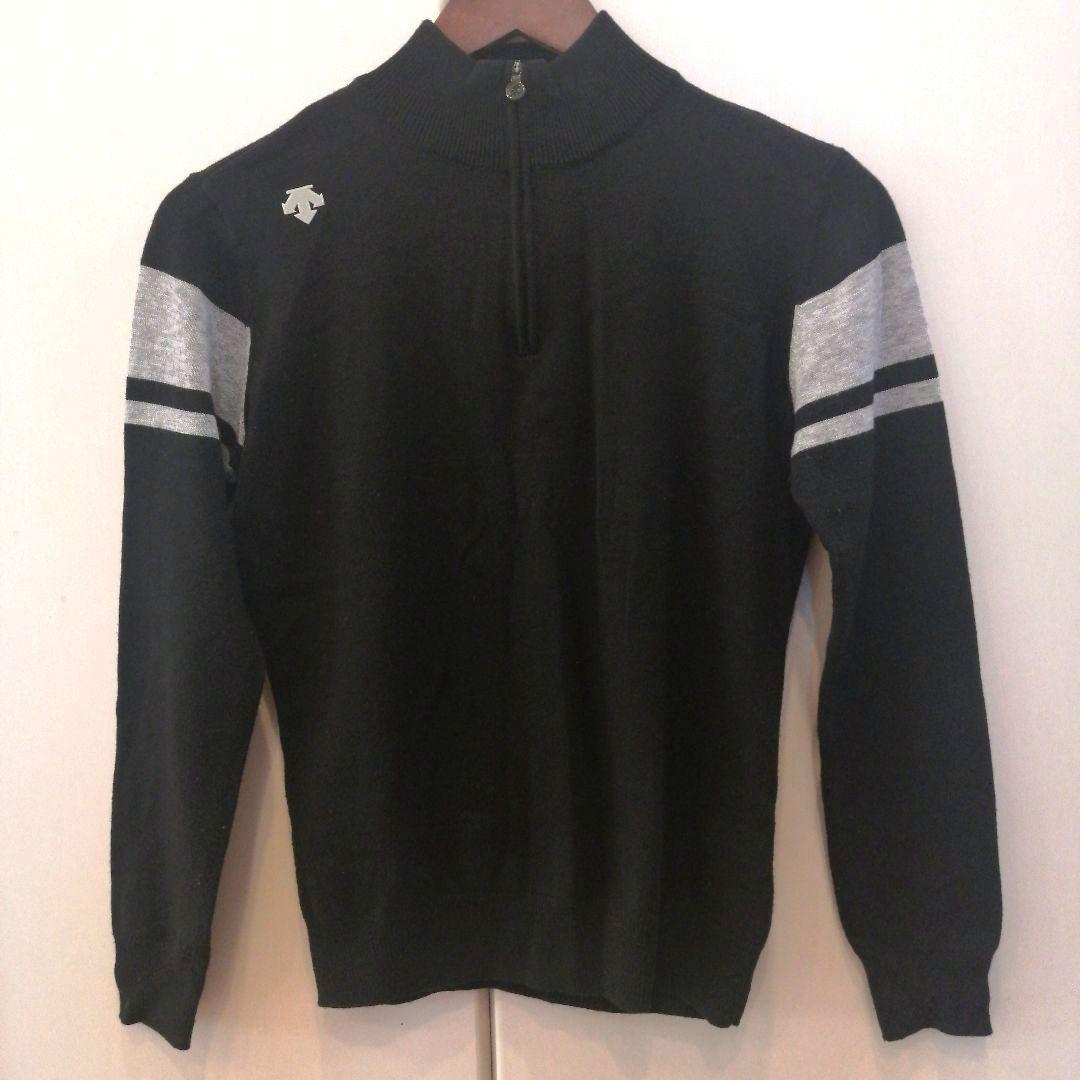 デサントゴルフ ジップスタンドセーター ニット スカート セットアップ ブラック