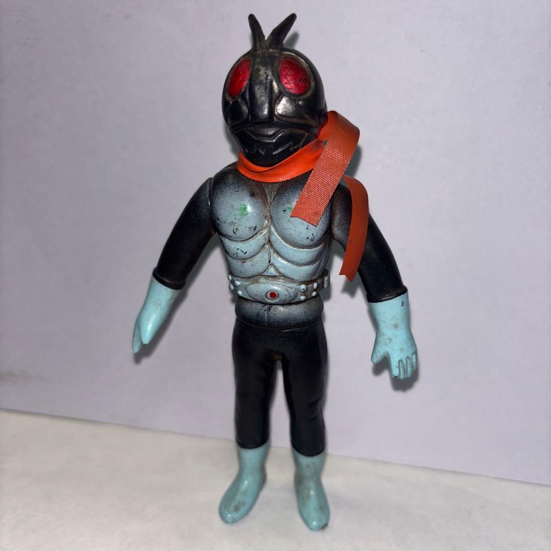 仮面ライダー ソフビ フィギュア 旧バンダイ 当時物 マフラー純正