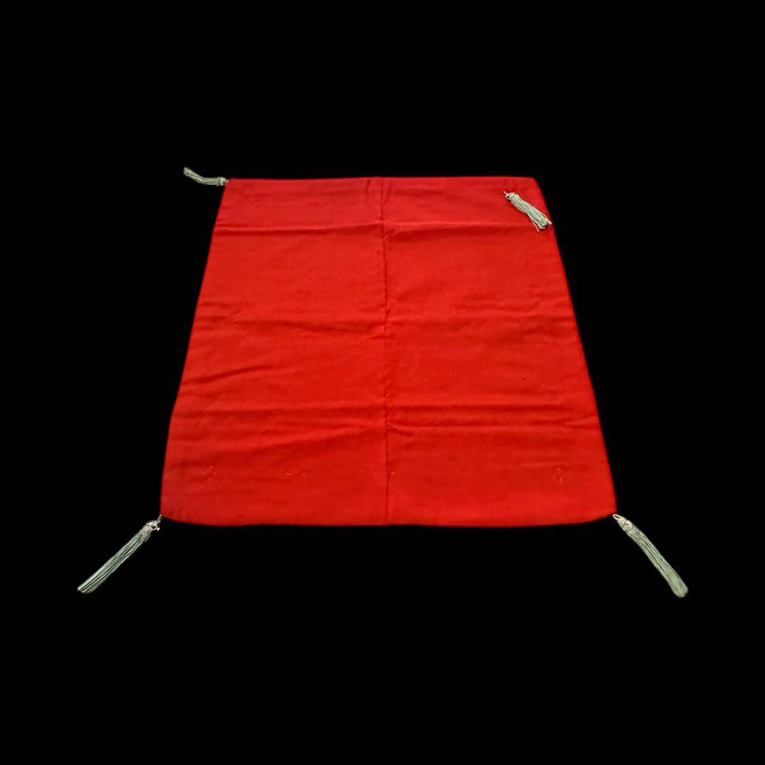 明治期・刺繍袱紗 熨斗目 松に雀 竹に海老 金駒刺繍 繻子 裏赤縮緬