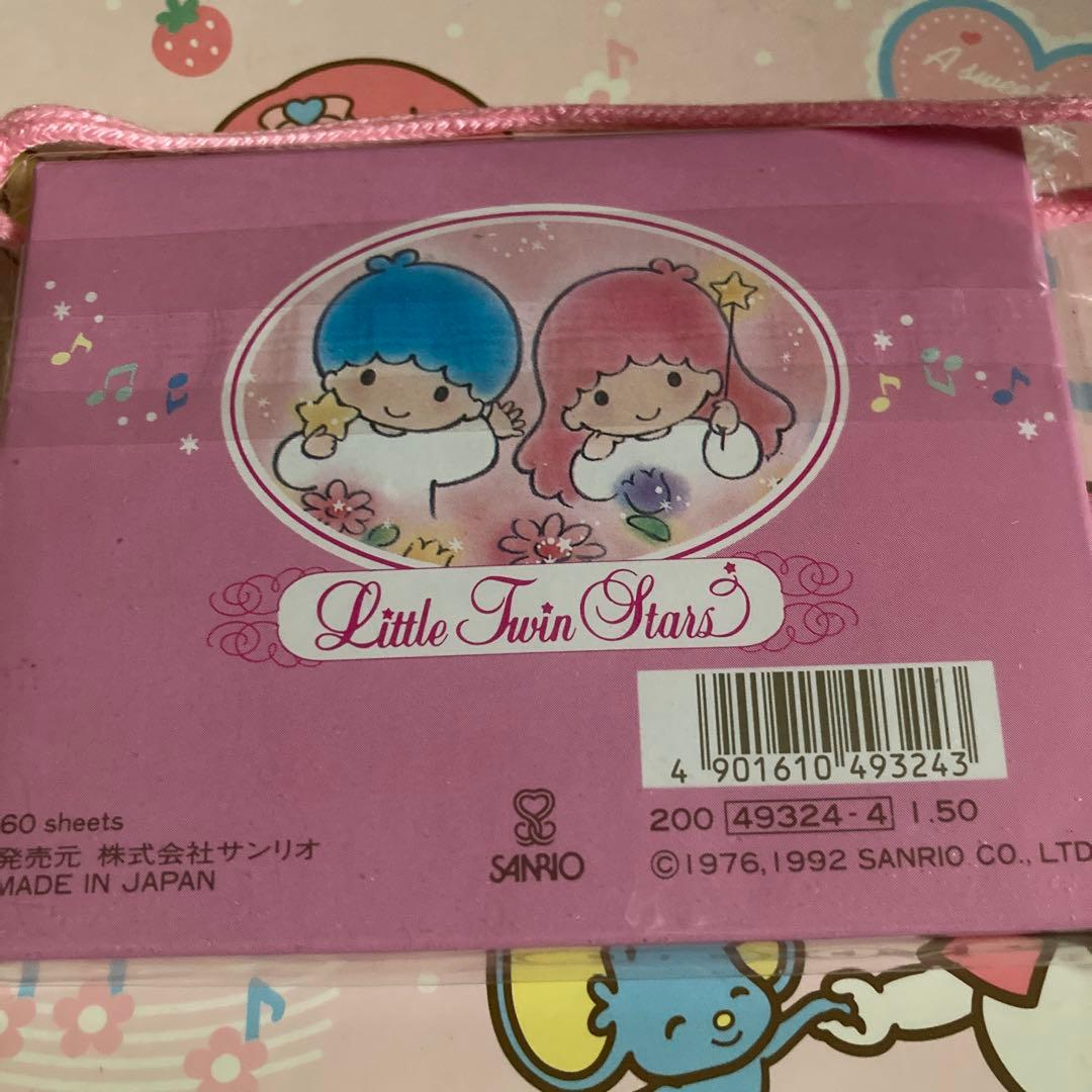 リトルツインスターズ ケース入り　メモ帳 1992 未開封　希少