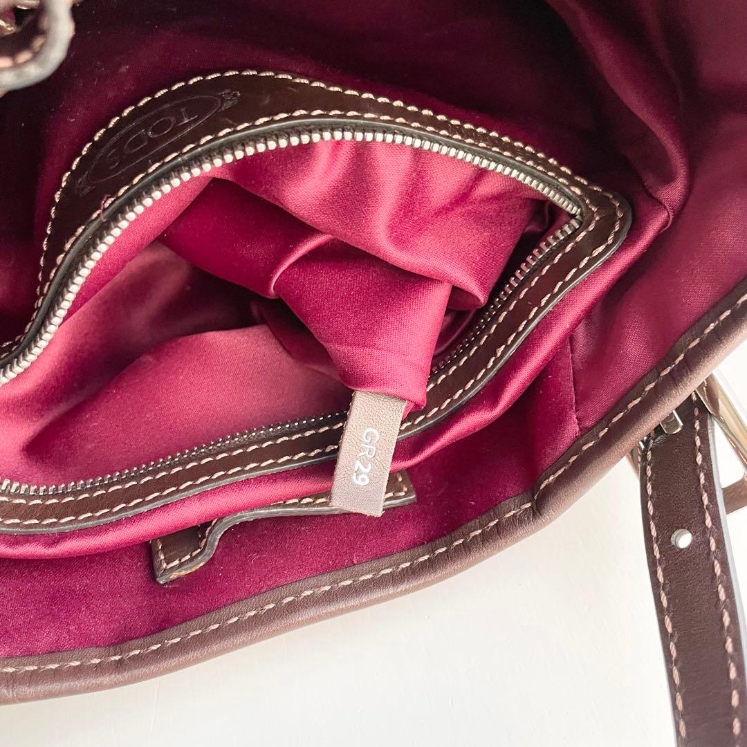 トッズ TOD'S ハンドバッグ G LINE Gライン ピンク ボルドー