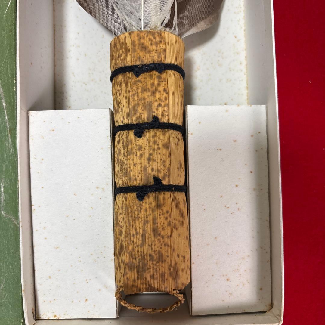 茶道具座掃　長さ49cm 茶道具『炭道具 座箒共箱長期保管品』