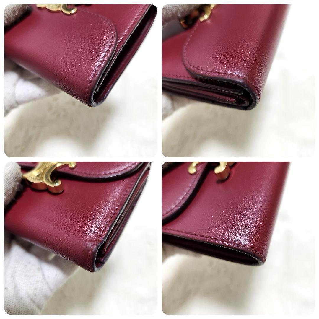 ✨未使用級　正規品✨セリーヌ　三つ折り　トリオンフ　スモールウォレット　レザー