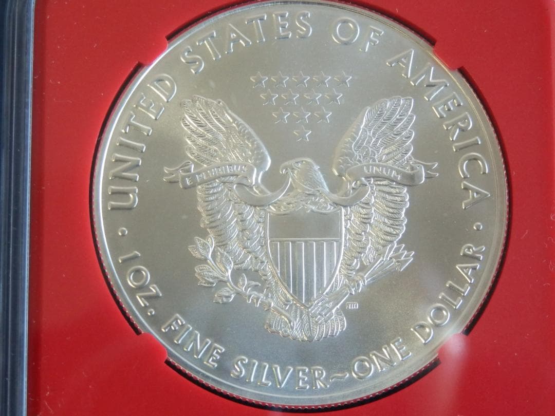 値下】米国2021年イーグル1ドル銀貨　トランプ赤ラベル　NGC MS70ER