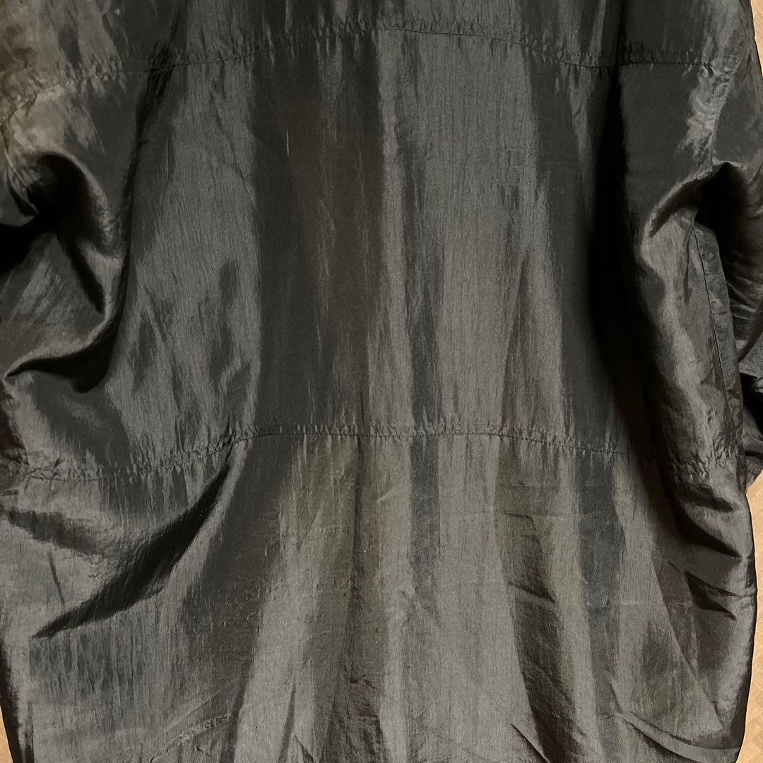 90s ヴィンテージ ナイロン中綿 ロングコート 黒