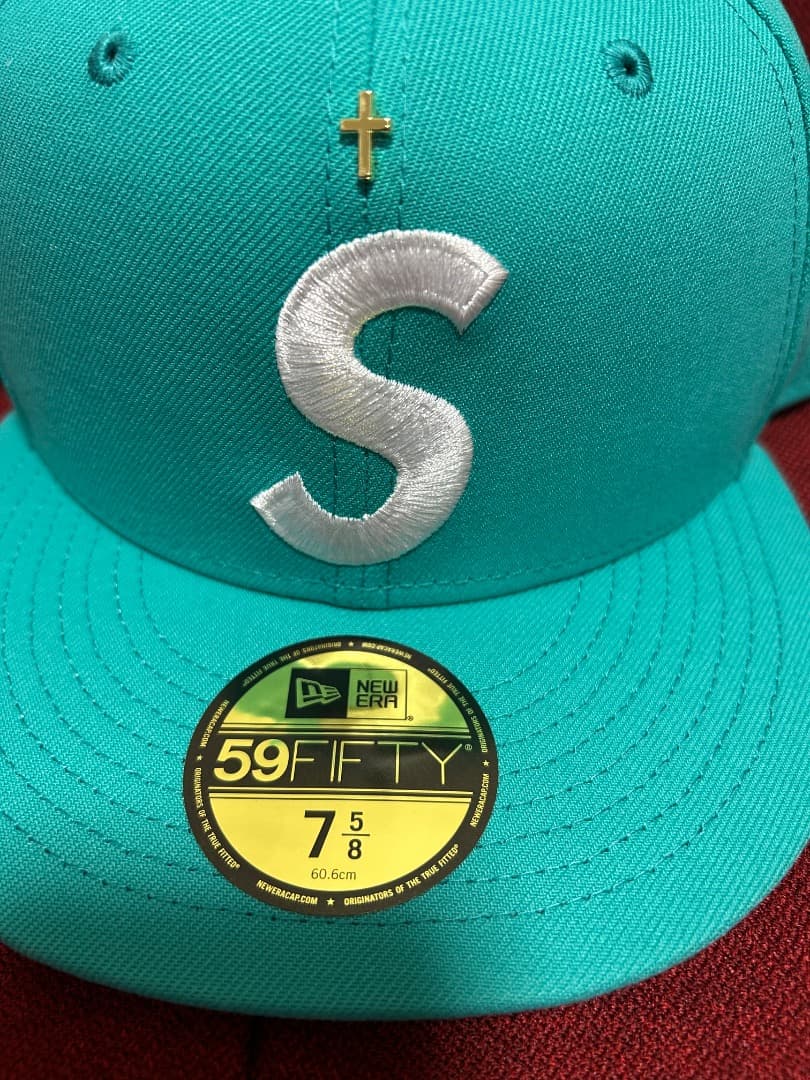 帽子 supreme Gold Cross S Logo New Era \"Teal
