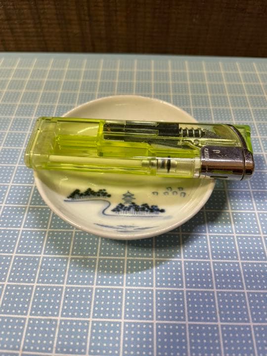 豆皿　【m75 骨董　極小　天塩皿　染付　富士山　山水　風景画　古伊万里】