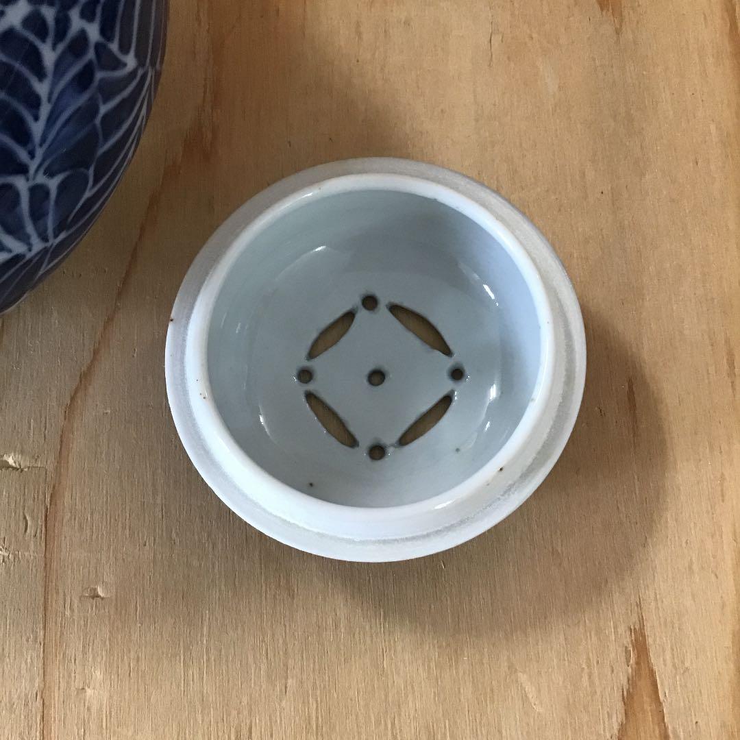 茶道具 染付香炉 河本 礫亭 No21KR