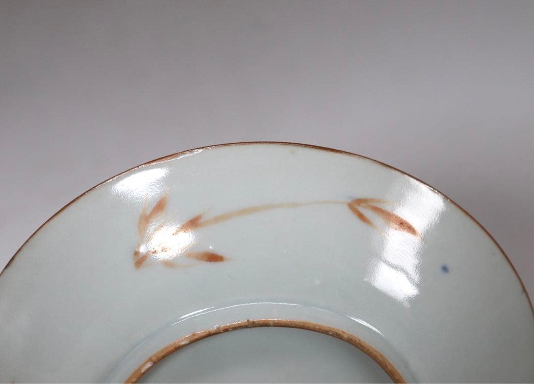 中国　清時代　大清嘉慶年製　瑠璃釉金彩龍紋皿　十錦手　送料込み1005