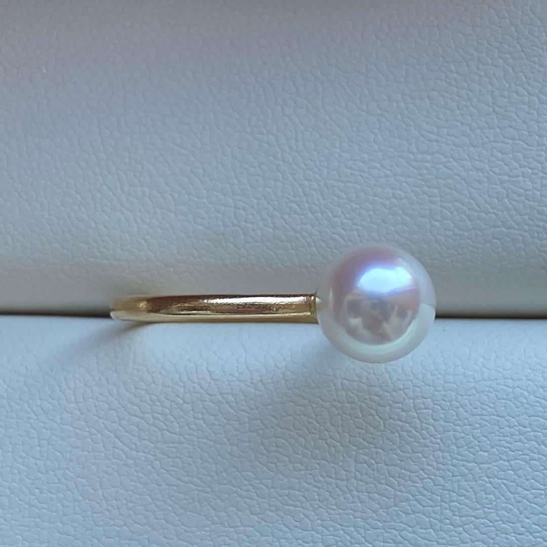 1938 美品❣️K18 天女級テリあこや真珠7.9mm リング　サイズ10.5