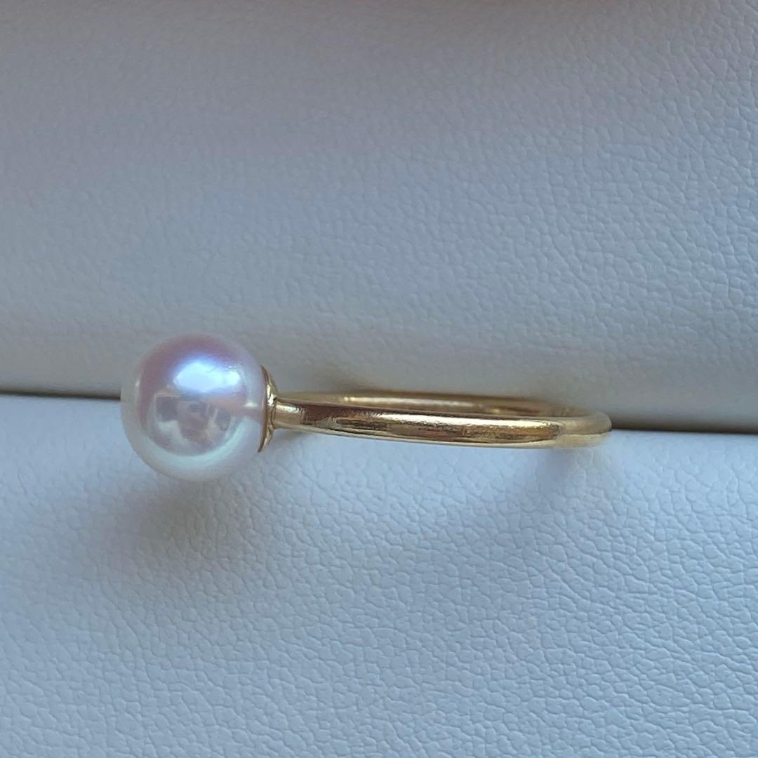 1938 美品❣️K18 天女級テリあこや真珠7.9mm リング　サイズ10.5
