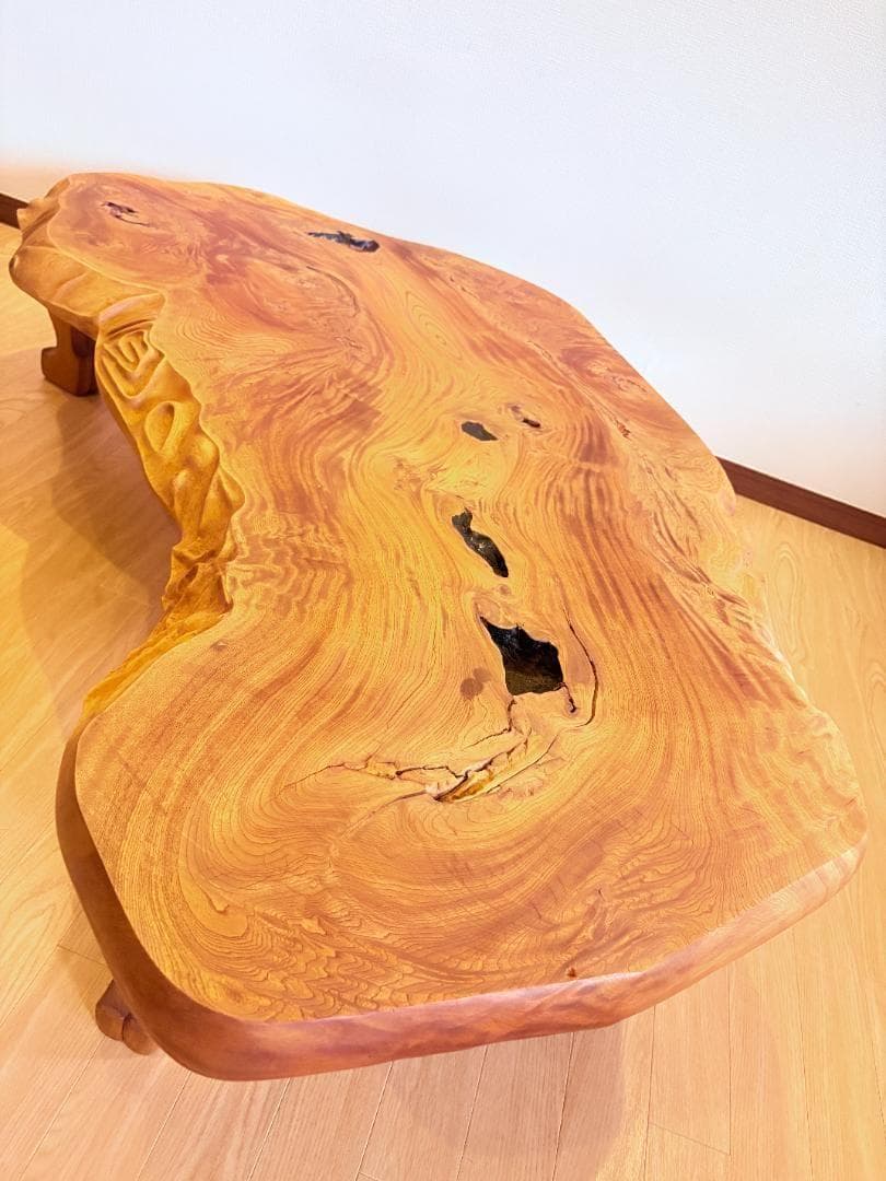 【teaページ】一枚板 座卓 ローテーブル 天然木 136cm 直接引取可