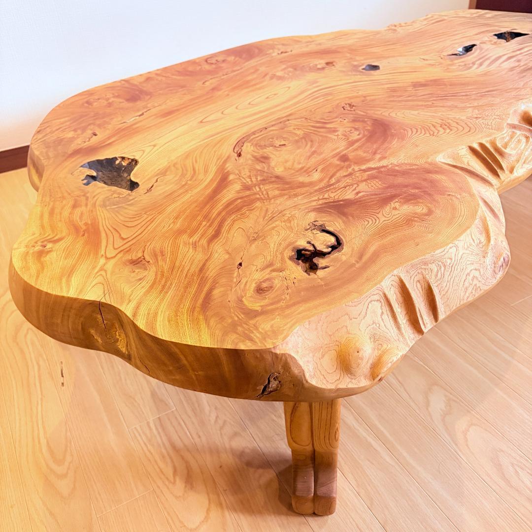 【teaページ】一枚板 座卓 ローテーブル 天然木 136cm 直接引取可