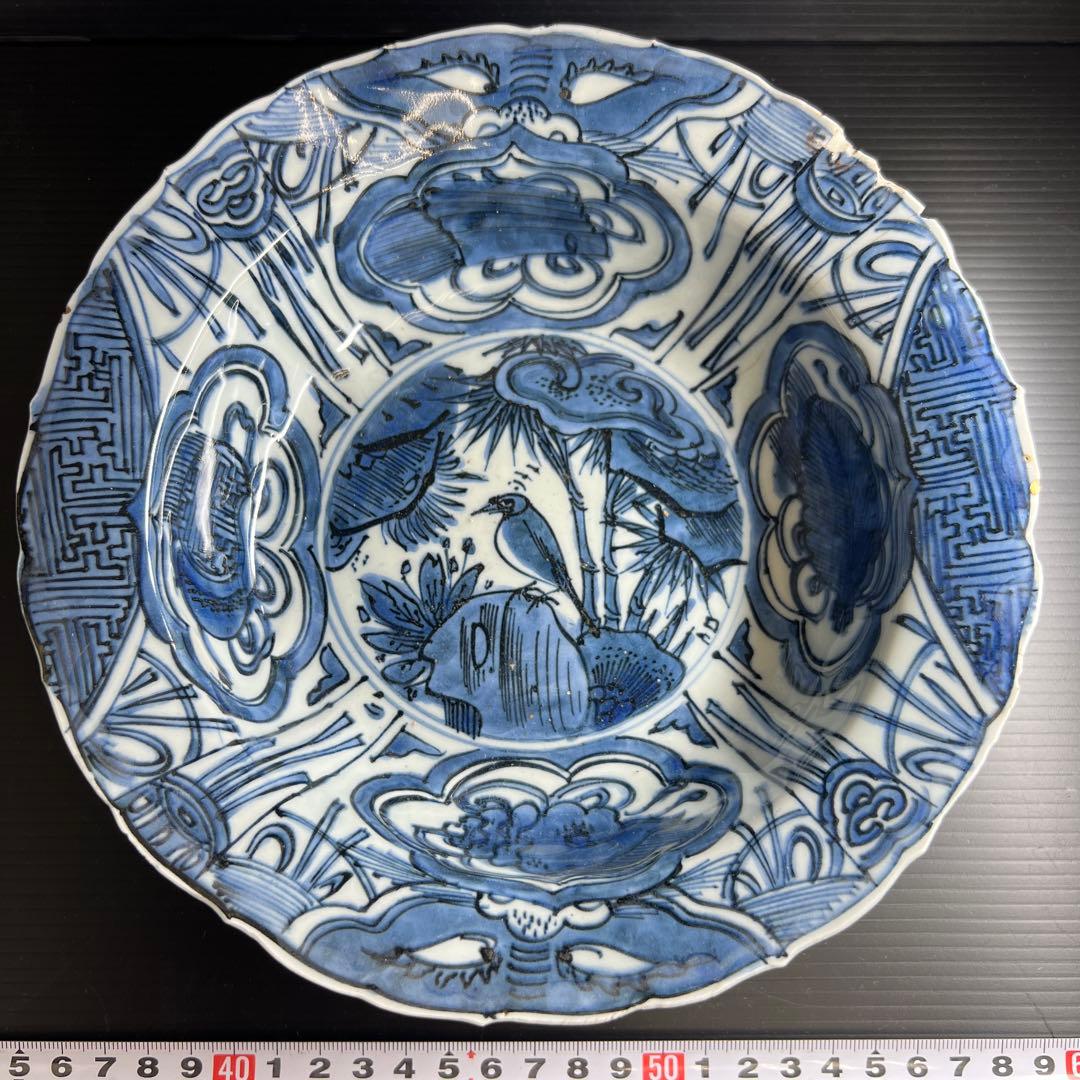 中国明時代　古染付兜鉢　口径約21.5㎝　東Y7-1202☆2Fタサオ