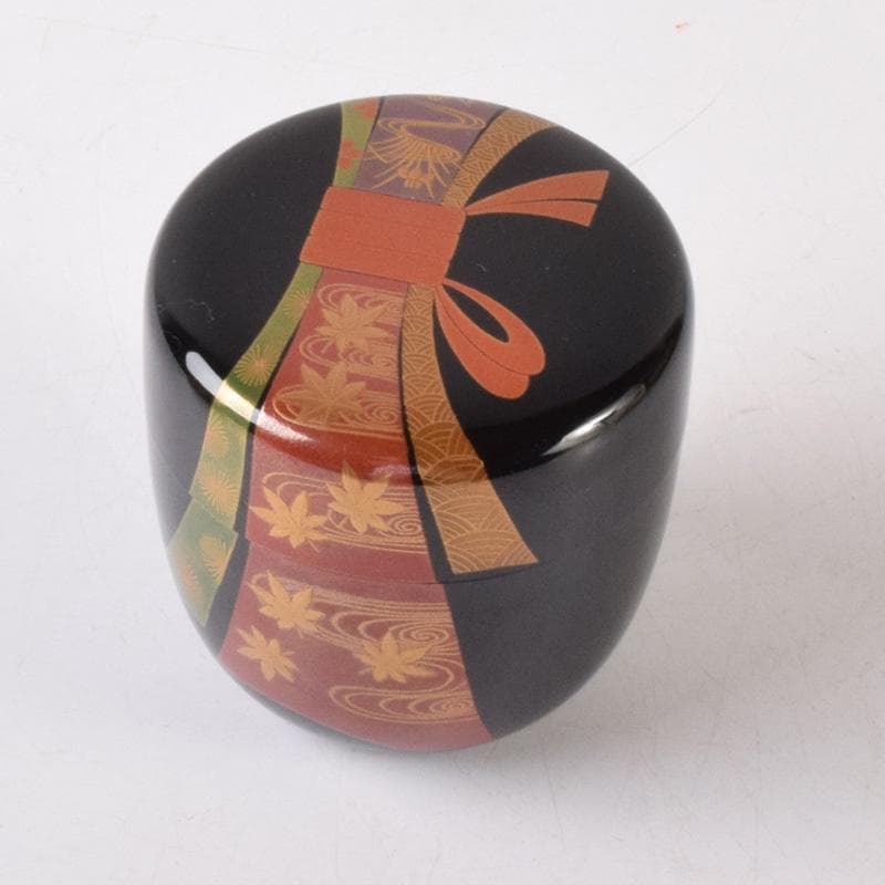 茶道具　山中塗　竹内幸斎作　熨斗蒔絵　大棗　共箱　V　7212